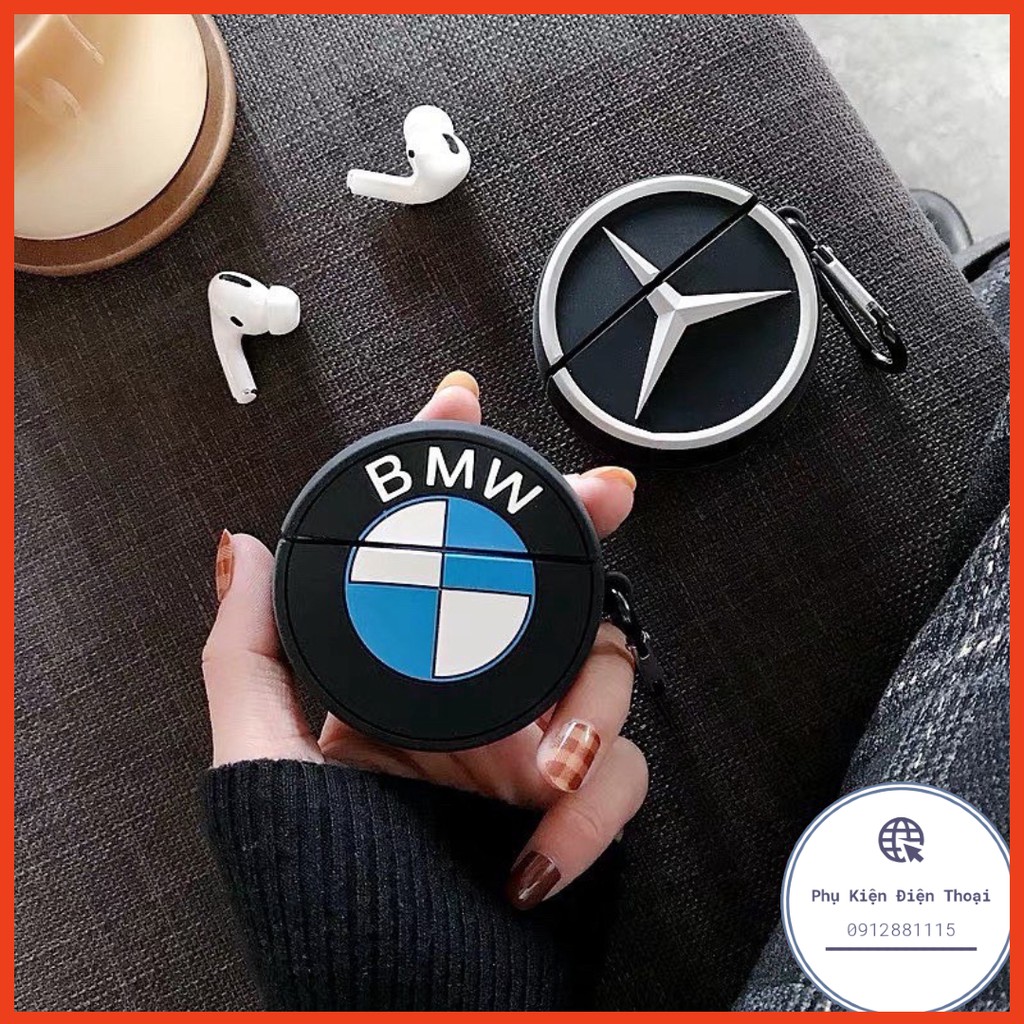 ☘️Vỏ ốp case airpods bảo vệ tai nghe không dây bluetooth 1/2/Pro BMW Mercedes ☘️Tặng kèm móc