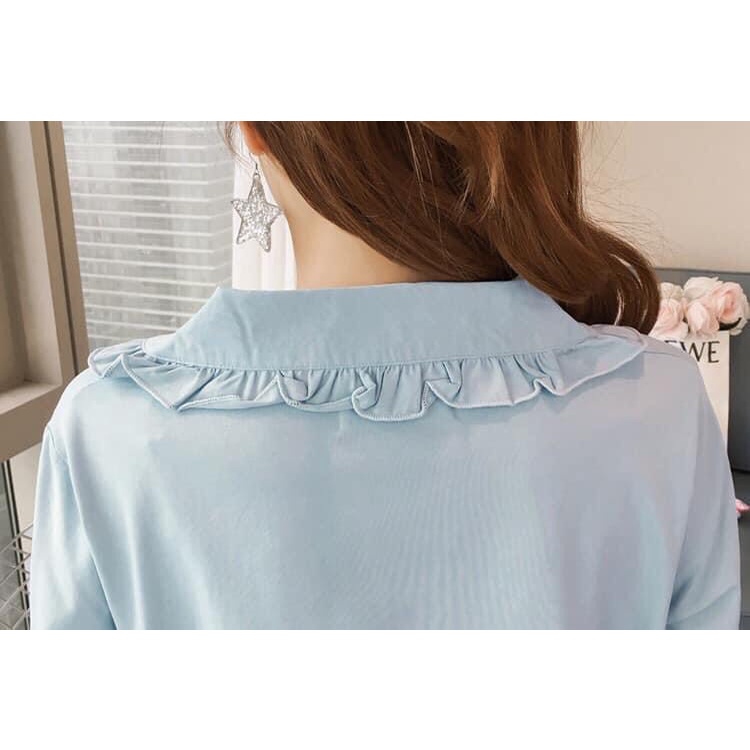 AC8103 Bộ pyjama mặc nhà nữ dài tay cotton mùa thu hàng nhập