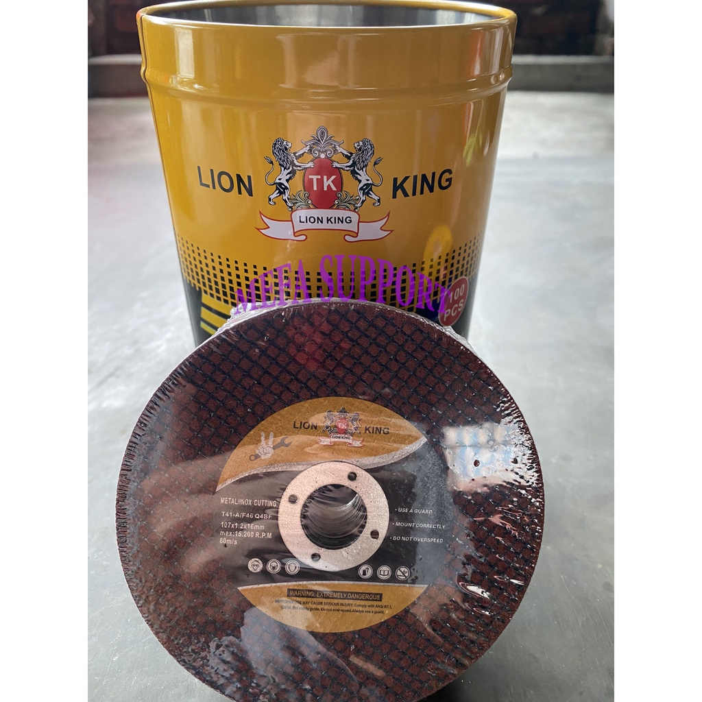 Đá cắt sắt, inox Lion King - Đá cắt sắt, inox cho máy cắt cầm tay siêu ngọt 107x1.2