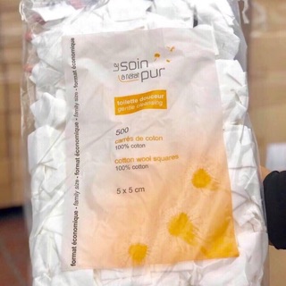 Bông tẩy trang pháp 600 miếng, bông tẩy trang tetra le soin laretat pur 600m