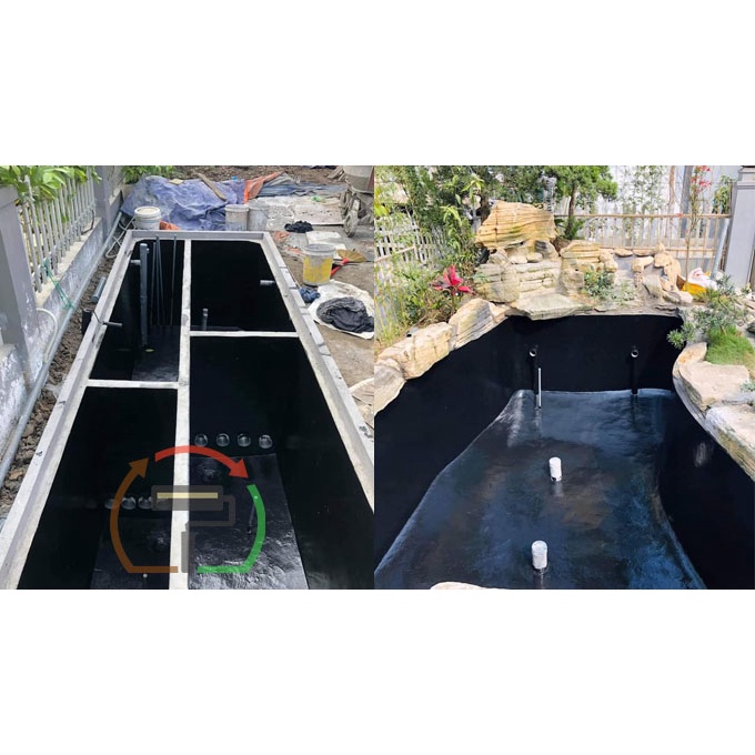 Sơn chống thấm đa năng Shell Flinkote No.3 1L, chống thấm hồ cá koi, hồ nước,sàn, mái, vách