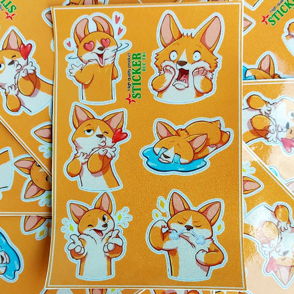 Bộ 6 sticker Crazy Fox siêu dễ thương. Miếng dán được cắt sẳn có màng bảo vệ chống nước chống trầy.