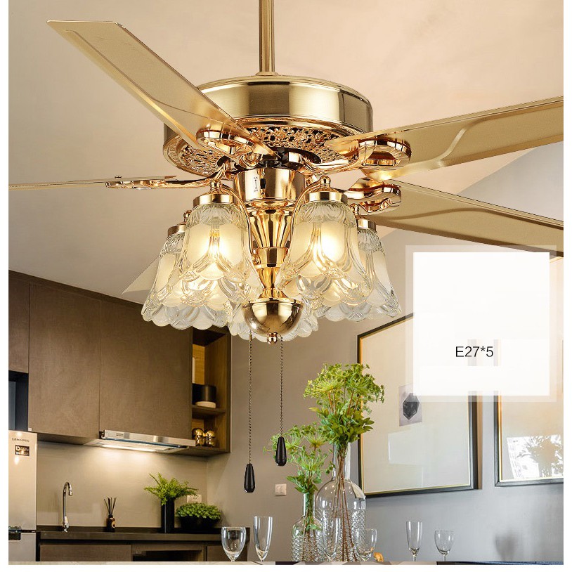 Quạt trần đèn LED trang trí có điều khiển từ xa 52IN