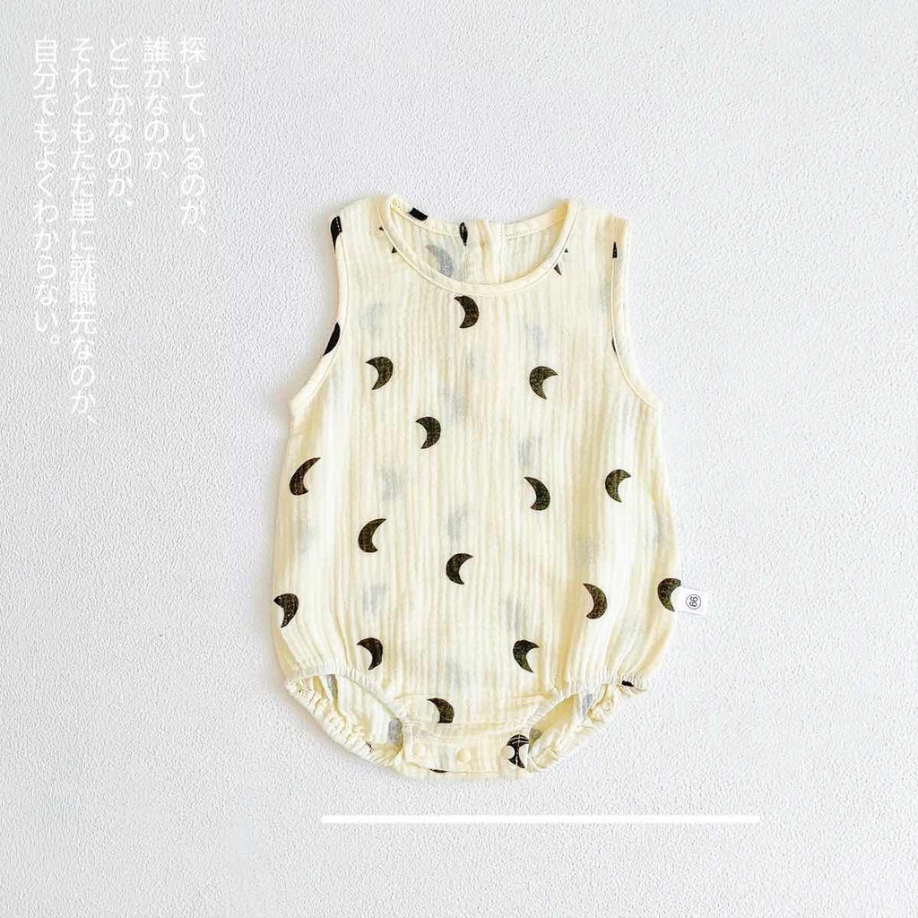 Bộ Áo Liền Quần Sát Nách Vải Cotton Kiểu Bắc Âu Dễ Thương Cho Bé Sơ Sinh Từ 0-2 Tuổi