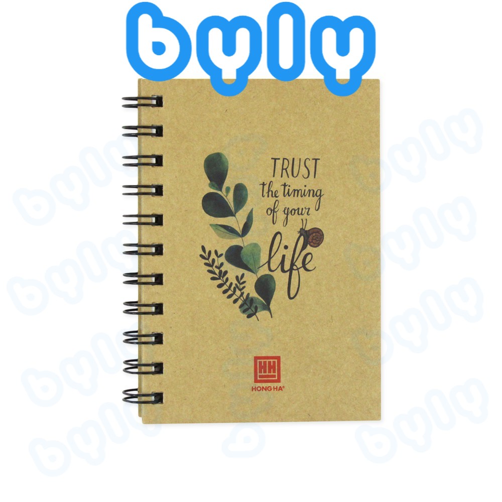 Notebook A6 - Sổ lò xo bìa cứng Green Plant Hồng Hà 4154 - Sổ Tay Vintage