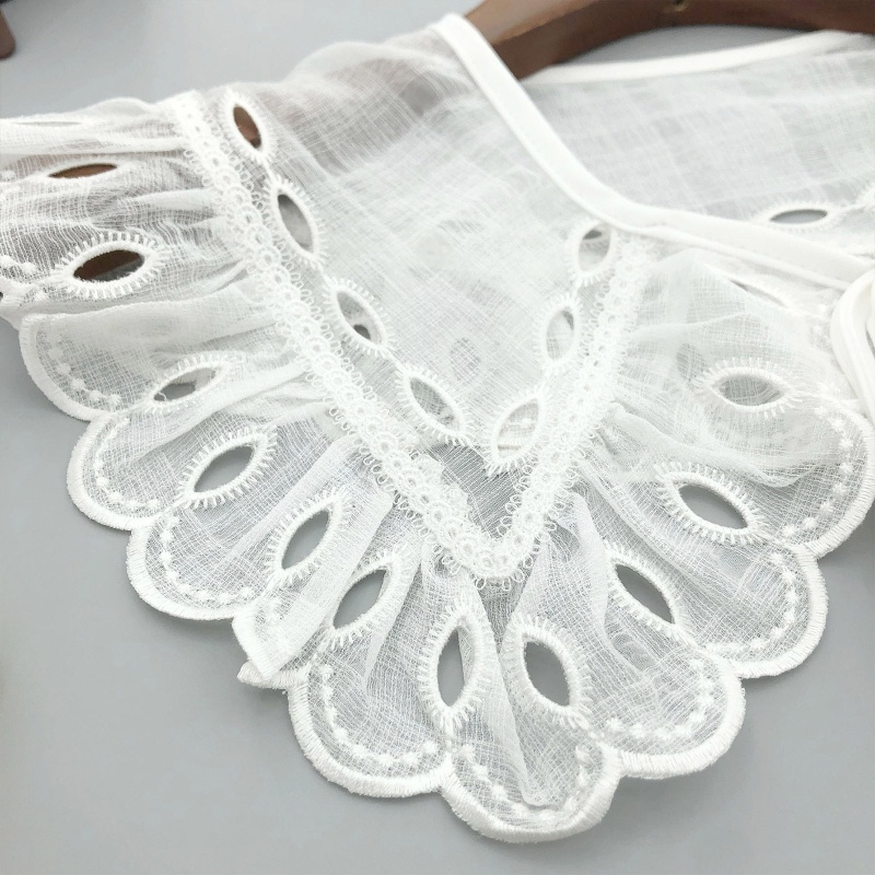 Cổ Áo Giả Thêu Họa Tiết Dickey Có Thể Tháo Rời Cho Nữ