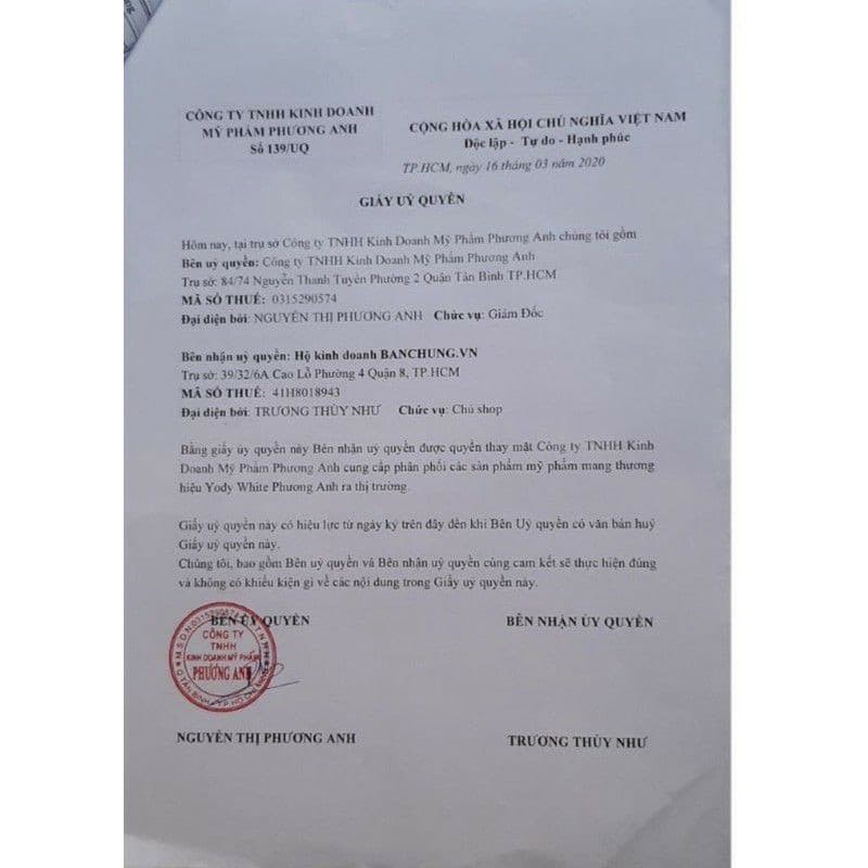 Bột rửa mặt Yody White Phương Anh chính hãng