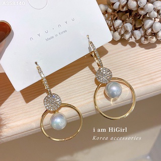Bông tai nữ nhật vy khoen tròn phối kiểu - a358