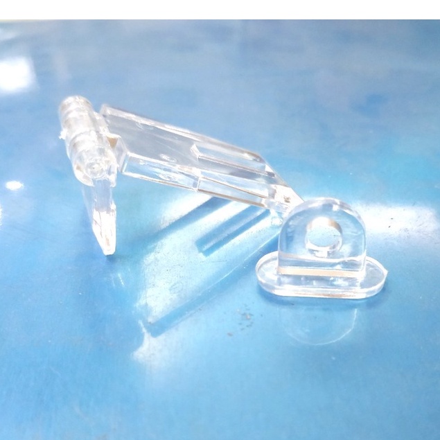 Cụm chốt khóa cửa nhựa mica trong suốt 55x25mm làm mô hình nhà cửa, hộp trang trí, cửa chuồng hamster - Luân Air Models