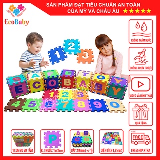 Combo 60 tấm thảm xốp lót sàn , chống va đập, chơi xếp hình, loại 1, kèm quà tặng - 15x15cm - ecobaby