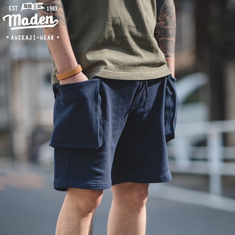 Quần short MADEN có túi lớn phong cách quân đội thời trang Nhật Bản cổ điển mùa hè cho nam mặc thường ngày P44
