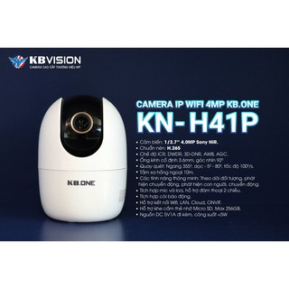 SALE Camera IP WIFI xoay 360, 4MP KBONE KN-H41P ( Kbone H41P), hàng chính hãng, bảo hành 24 tháng