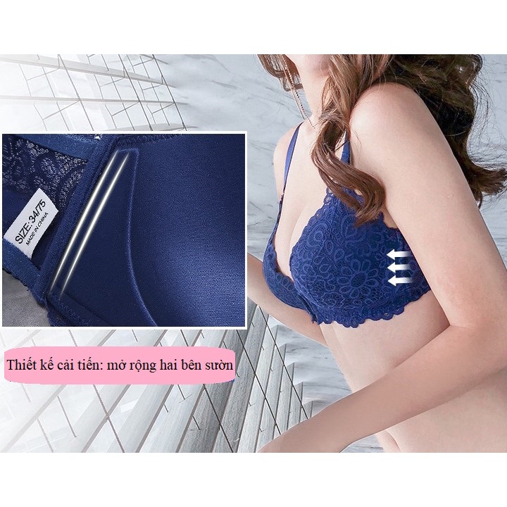 Áo lót ngực nữ vải ren cài trước cao cấp, thiết kế đơn giản, trẻ trung, dễ phối đồ (MS 04076) Anna Shop