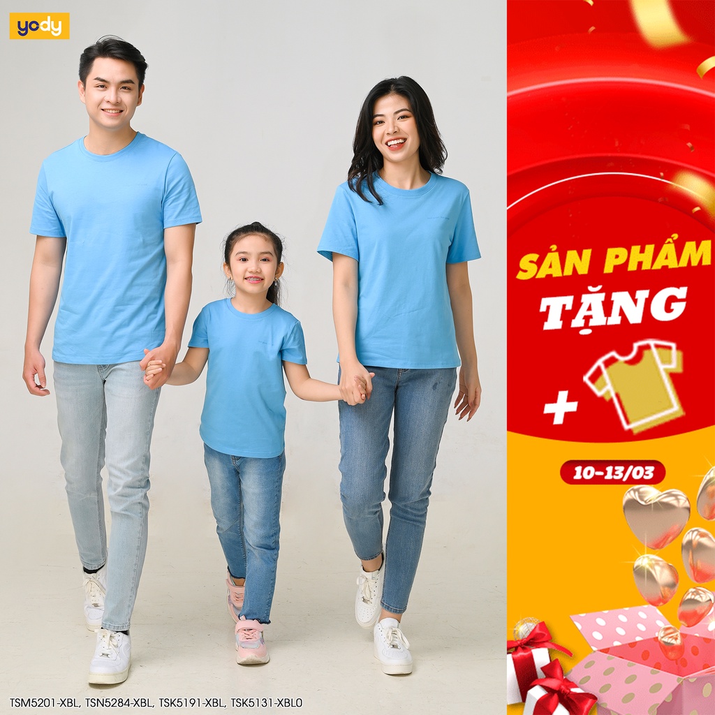 Áo thun cho bé YODY, áo phông cổ tròn cộc tay bé trai bé gái vải cotton thoáng mát, mềm mịn nhiều màu TSK5191-TSK5131