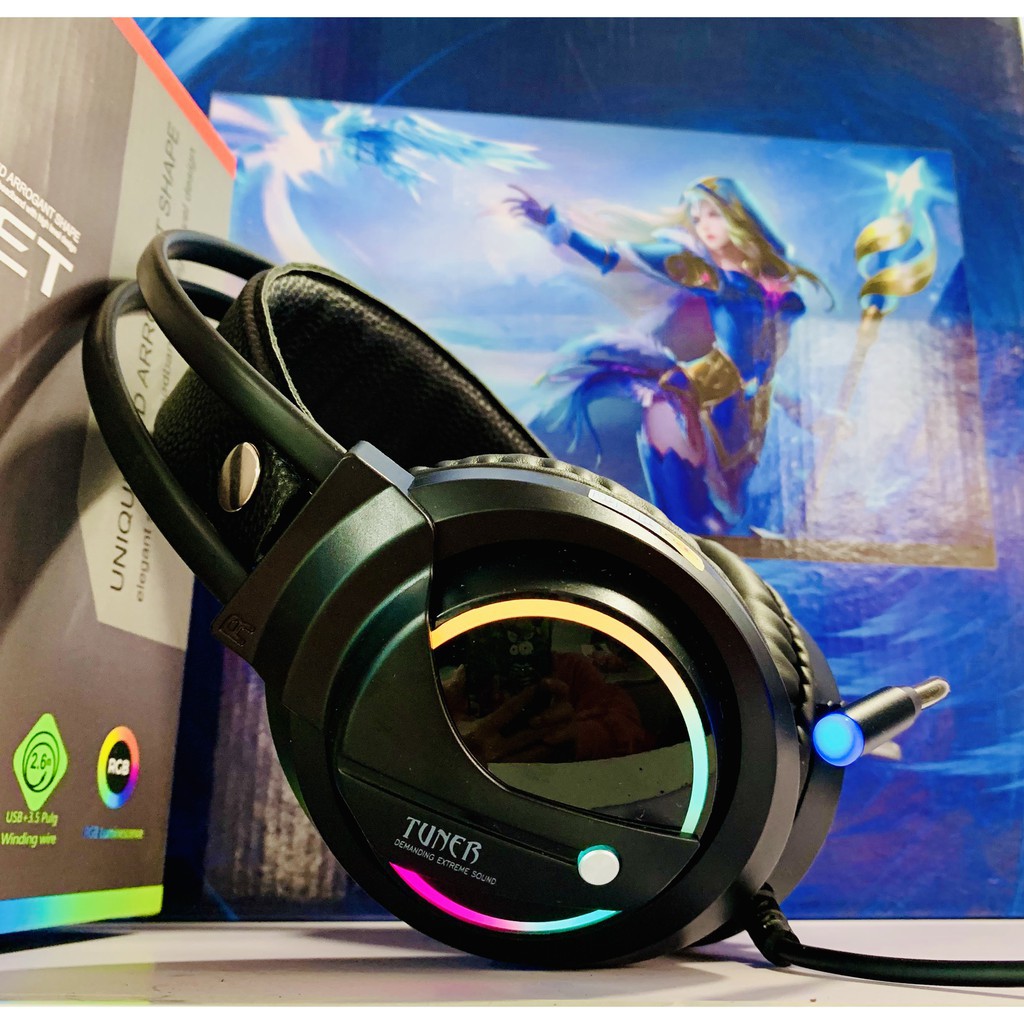 Tai nghe chụp tai chơi game Led RGB Tuner USB 7.1 âm thanh vòm,có mic, dành cho game thủ,