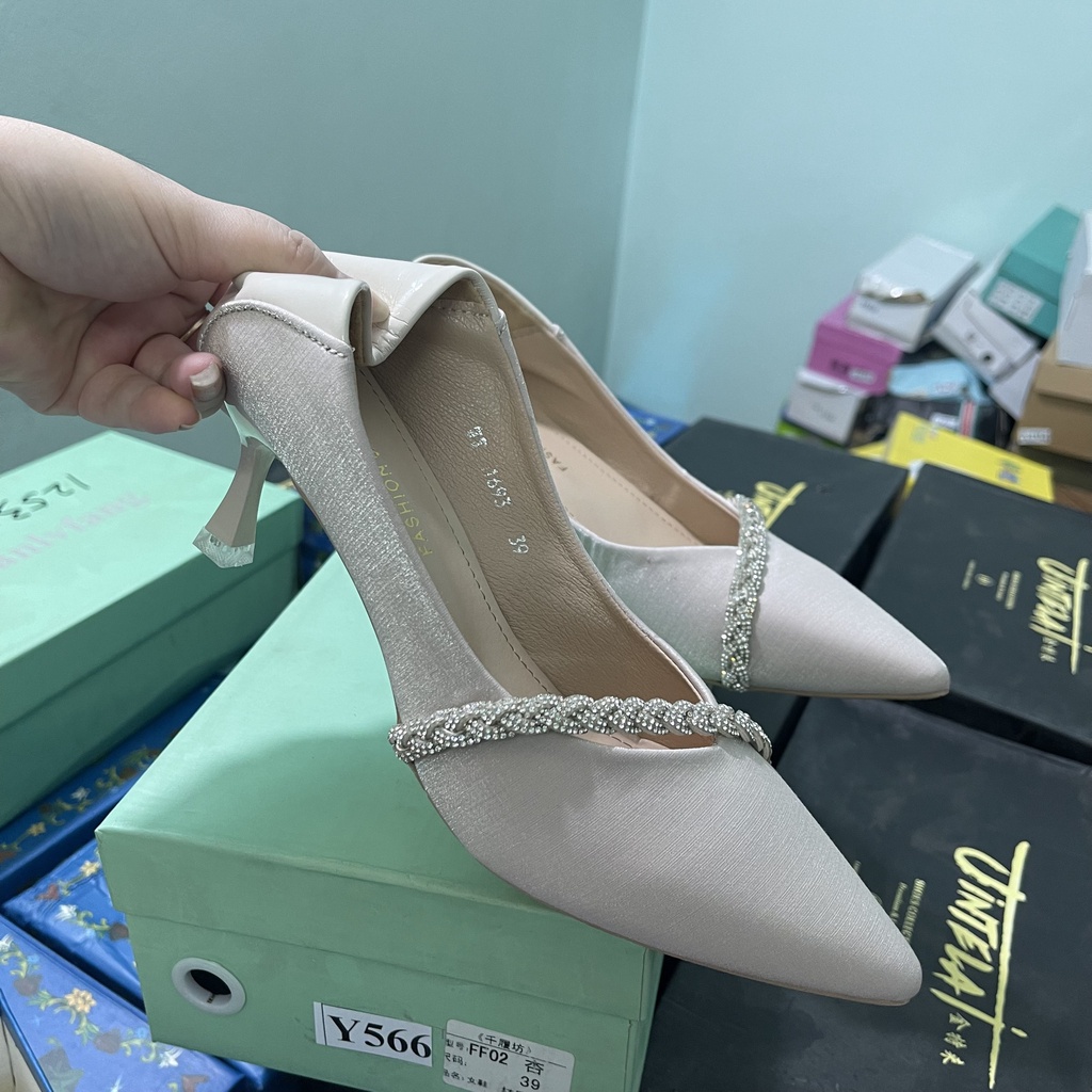 giày cao gót khảm đá sang chảnh 1693