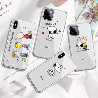 Ốp điện thoại silicone trong suốt in hình snoopy dễ thương cho phone 7 8 plus xr 11 pro xs max - a1287