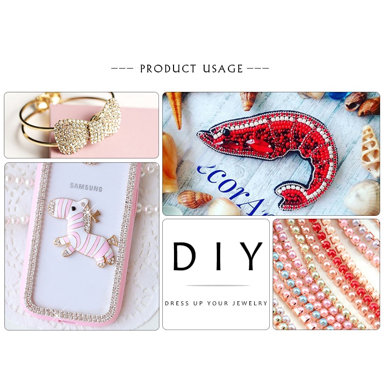 2yard SS6 / 2mm Dây Chuỗi Hạt Ngọc Trai ABS Dùng Làm Đồ Trang Sức Thủ Công
