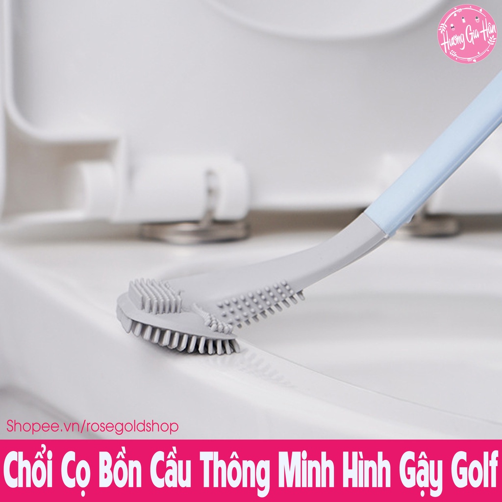 Cọ Bồn Cầu Silicon Thông Minh Hình Gậy Golf [Tặng Kèm Móc], Cọ Toilet Nhà Vệ Sinh Cao Cấp - Parroti Silicon