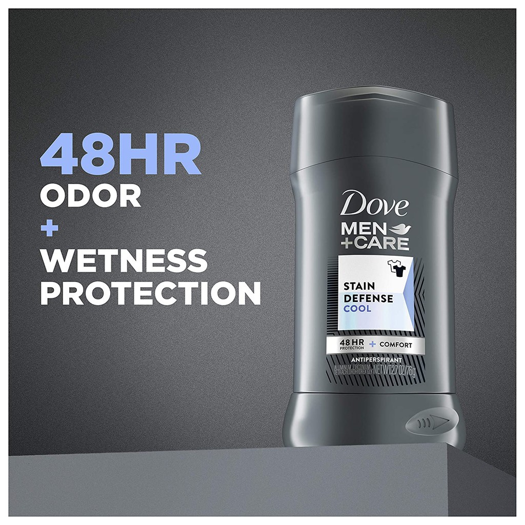 [FREESHIP] Lăn Sáp Khử Mùi Dove Men Care STAIN DEFENSE COOL 76g (Không vàng áo)