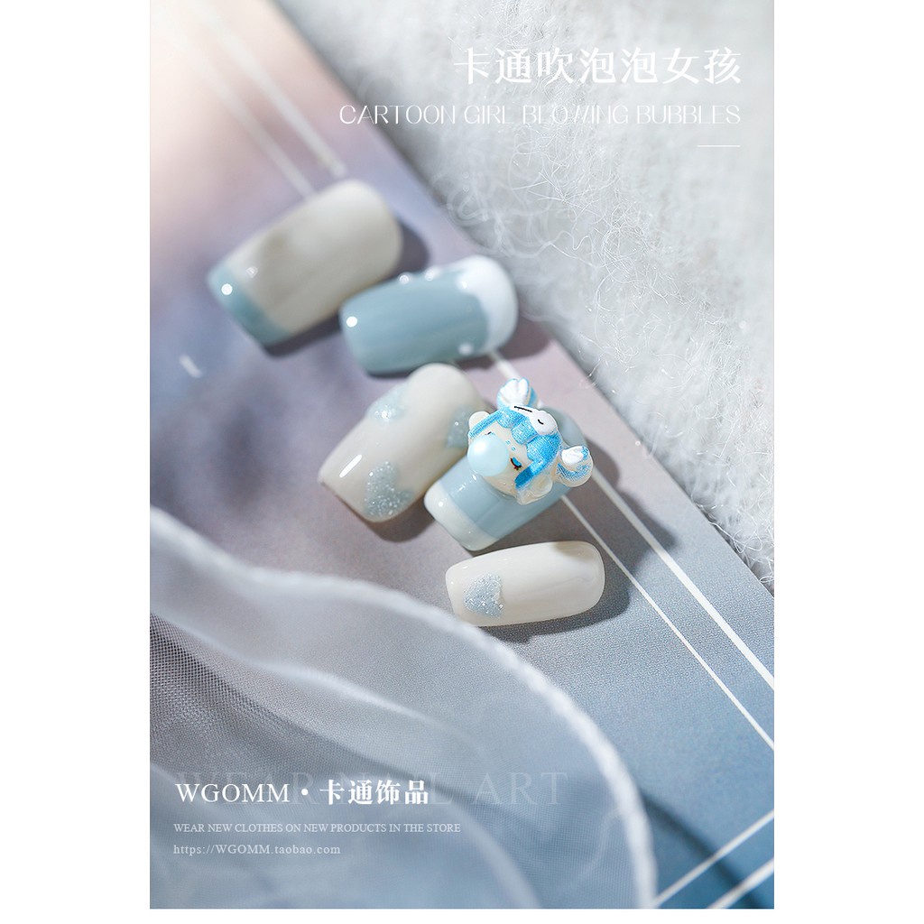 [Hàng mới về] Set 8 phụ kiện đính móng tay hình hoạt hình xinh xắn làm đẹp cho nữ