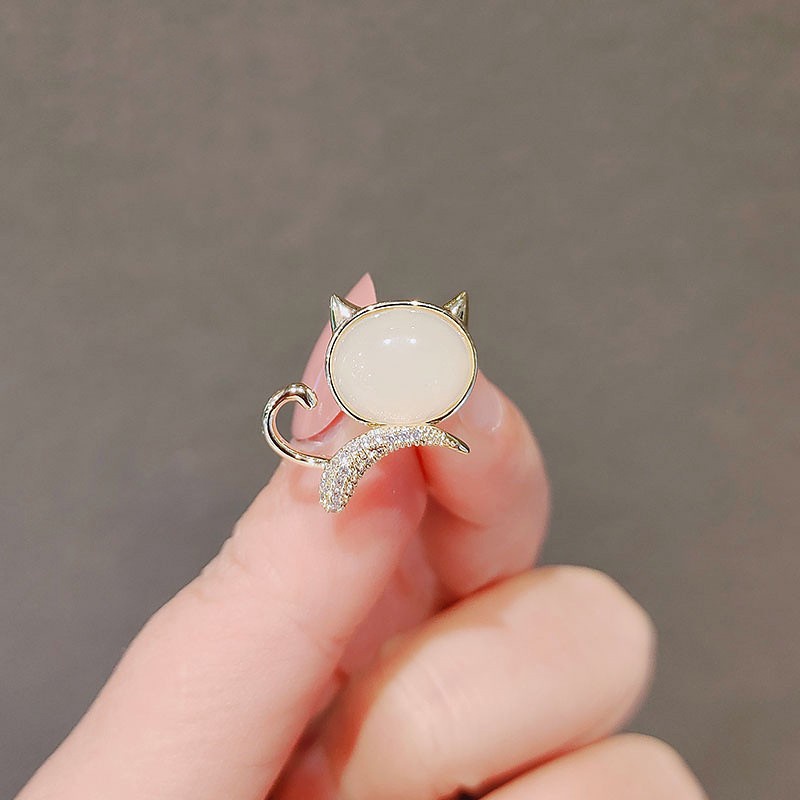 Ghim Cài Áo Hình Nơ Đính Đá Opal Chống Ánh Sáng Thời Trang Hàn Quốc
