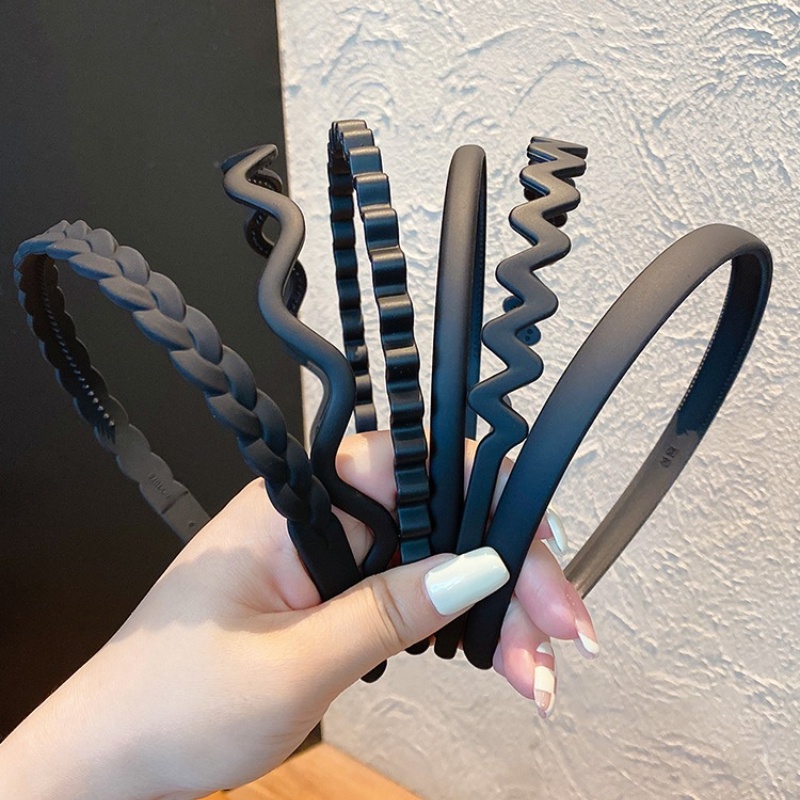 Băng đô màu đen chống trượt thiết kế đơn giản thời trang theo phong cách Hàn Quốc đẹp mắt