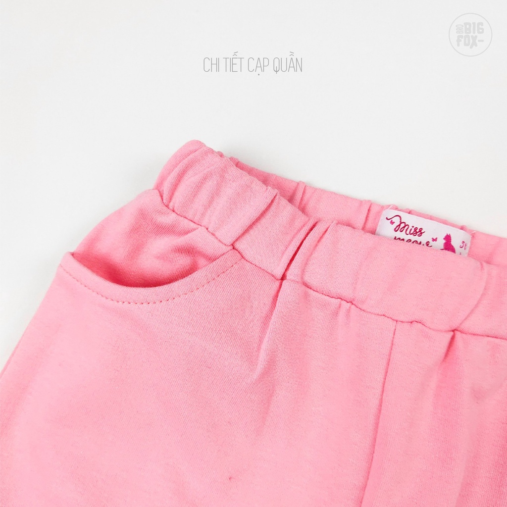 Bộ dài tay bé gái BIGFOX - MISS MEOW size đại, bộ thu đông cho bé phong cách Hàn Quốc hình in cô bé hồng 11 - 38 kg