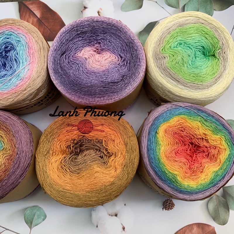 Sợi Lace Cầu Vồng Việt Nam Cuộn 300gr Móc Áo Dài, Áo Đầm Xinh Xắn