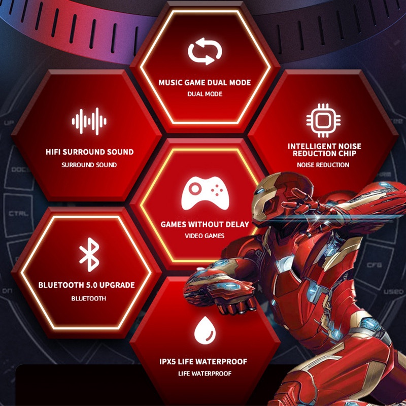 Tai nghe nhét tai không dây DISNEY BTMV15 bluetooth 5.0 độ trễ thấp âm thanh rõ ràng giảm tiếng ồn tích hợp mi cờ rô