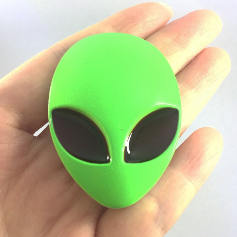 Phụ kiện dán trang trí hình đầu người ngoài hành tinh 3D độc đáo cho xe hơi / xe máy