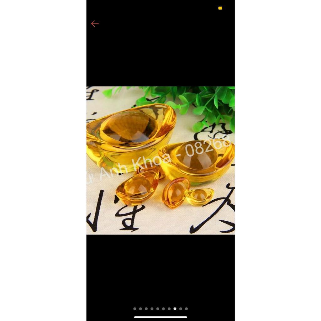 Thỏi vàng Pha Lê Phong Thủy - Kim Nguyên Bảo Chiêu Tài lôc
