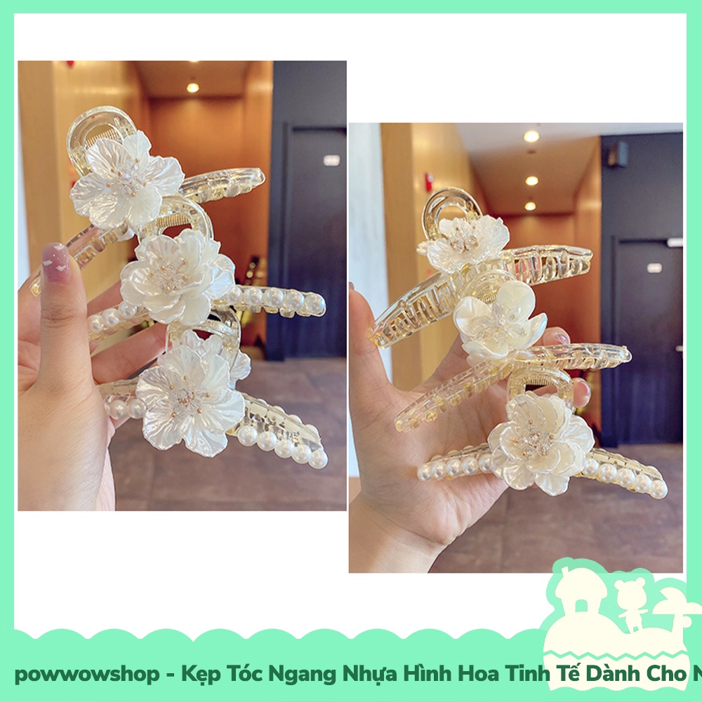 [Sẵn VN - Hỏa Tốc] Kẹp Tóc Ngang Chất Nhựa Hình Hoa Tinh Tế Dành Cho Nữ