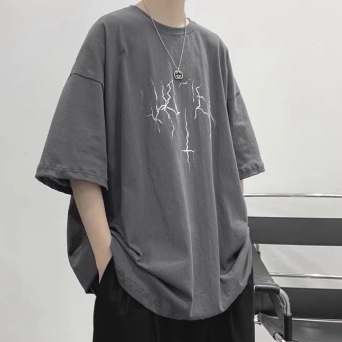 Áo thun nam nữ unisex tay lỡ, áo phông cotton form rộng oversize streetwear TS01