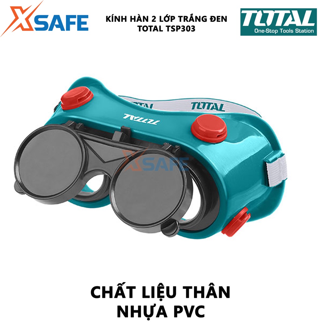 Kính hàn 2 lớp Total TSP303 | mặt nạ hàn điện, hồ quang, cắt kim loại, bền chắc chịu nhiệt cao, 2 tròng [CHÍNH HÃNG]