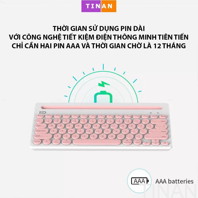 Bàn Phím Bluetooth Không Dây FD iK3381, Kết Nối 3 Thiết Bị, Dùng Cho Máy Tính Bảng, Laptop