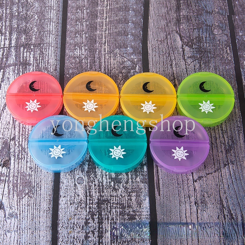 Hộp Đựng Thuốc 14 Ngăn Hình Tròn Sáng Tạo