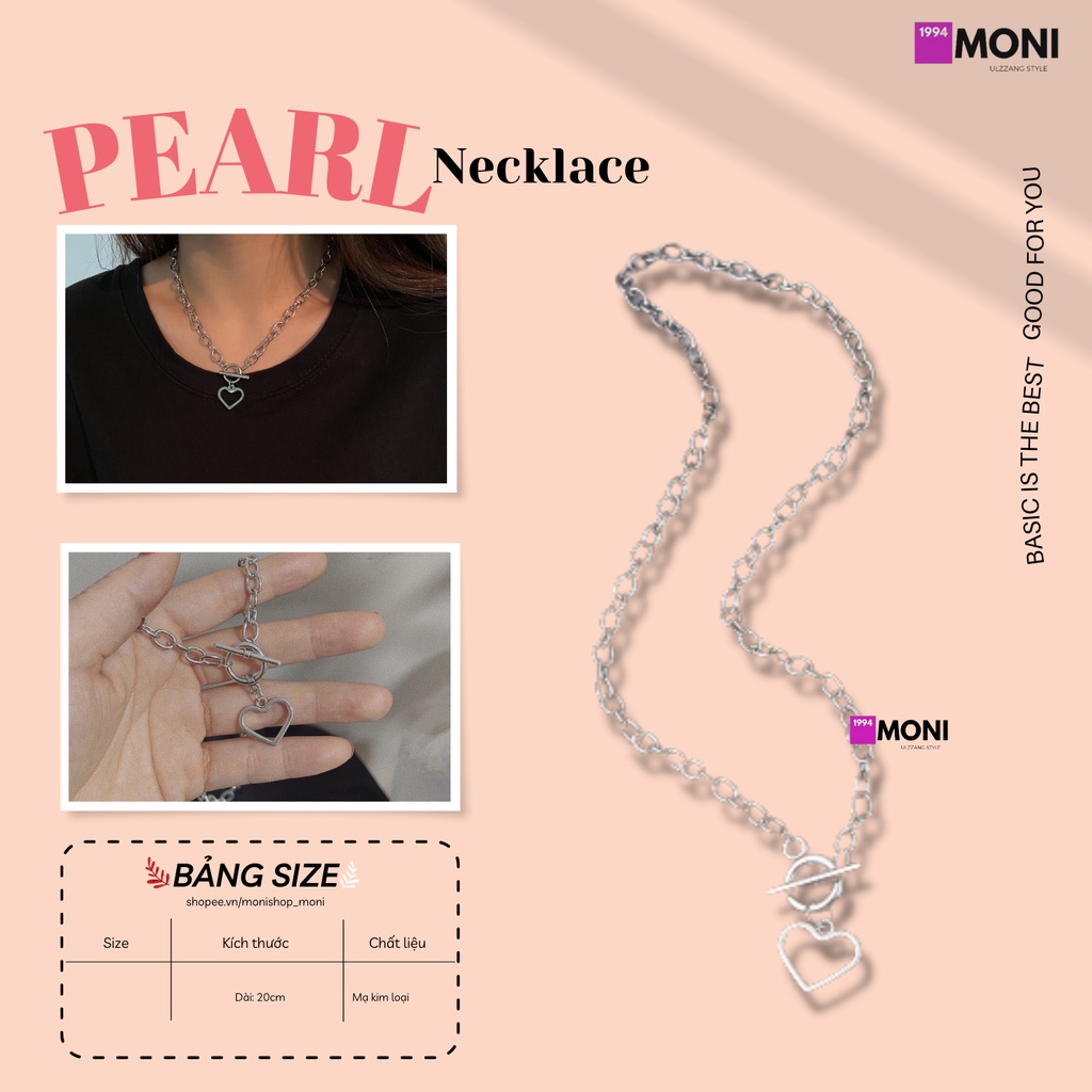 Dây chuyền chocker mặt trái tim sợi mắc xích