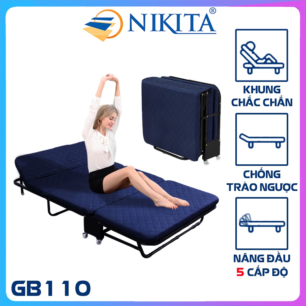 Giường Gấp Ba Khúc NIKITA GB110 - Gấp Thành Ghế Sofa - Rộng 110cm - BH 12 Tháng