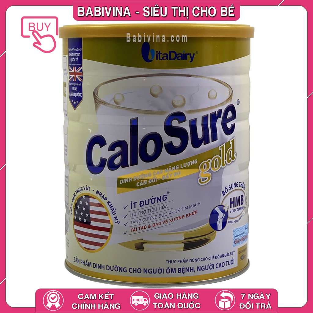 [LẺ GIÁ SỈ] Sữa CaloSure Gold 900g | Dinh Dưỡng Người Ốm Bệnh | Mua Calosure Chính Hãng, Date Mới, Giá Tốt Nhất Babivina