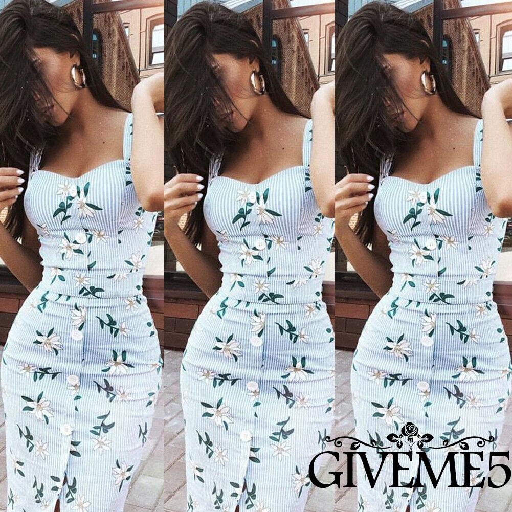 Đầm Hai Dây Họa Tiết Hoa Thời Trang Nữ Tính