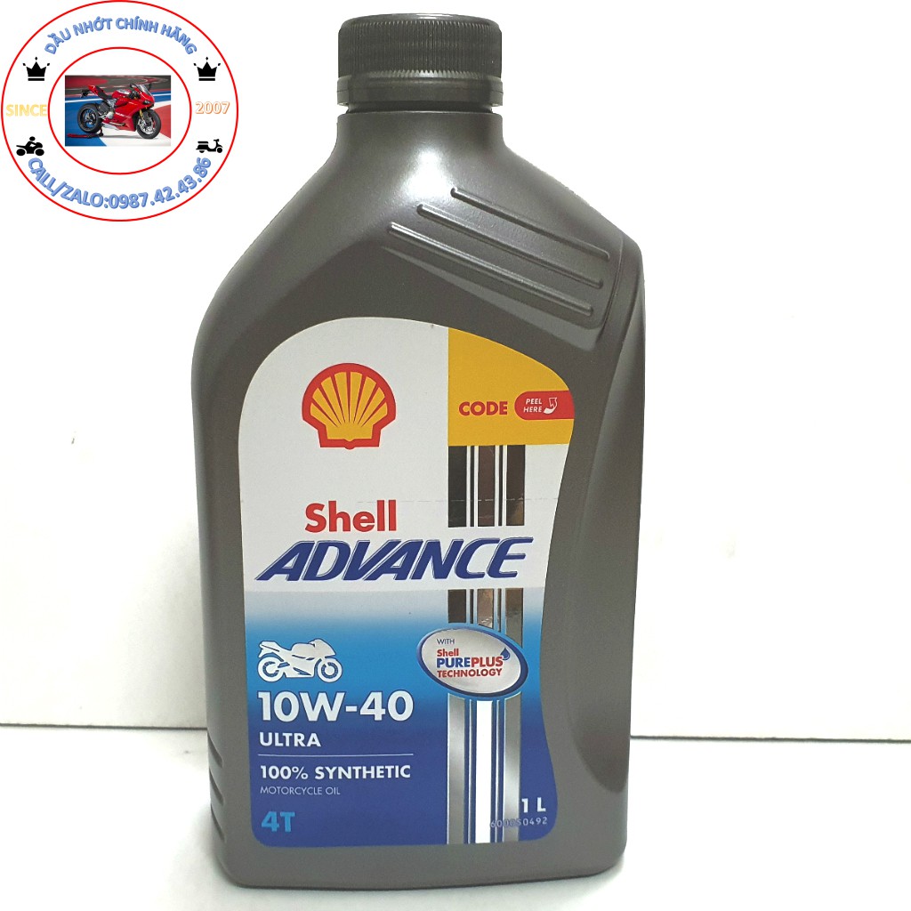 Shell Advance Ultra 10w40 nhớt Tổng Hợp Toàn Phần cao cấp THÁI LAN