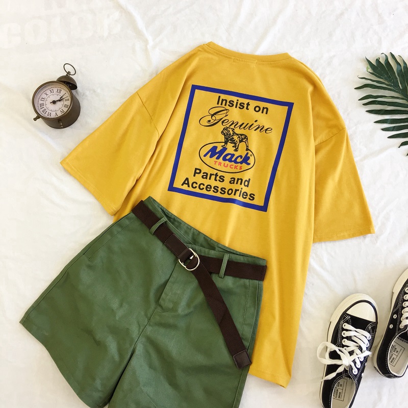 SUXI Áo Thun Nữ Tay Ngắn In Hình Phong Cách Hàn Quốc