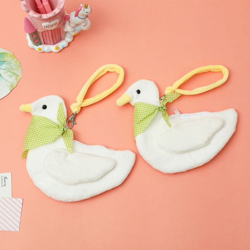 Ví đựng tiền xu thẻ thiết kế kiểu chú vịt con hoạt hình đáng yêu thời trang dành cho nữ