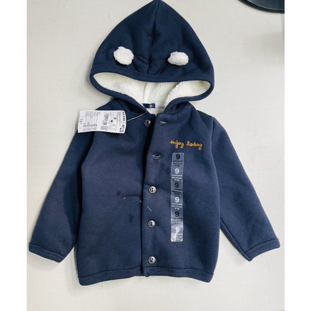 Áo khoác Kiabi dư xịn lót lông cừu cực mềm quần áo cho bé trai từ 1-36m