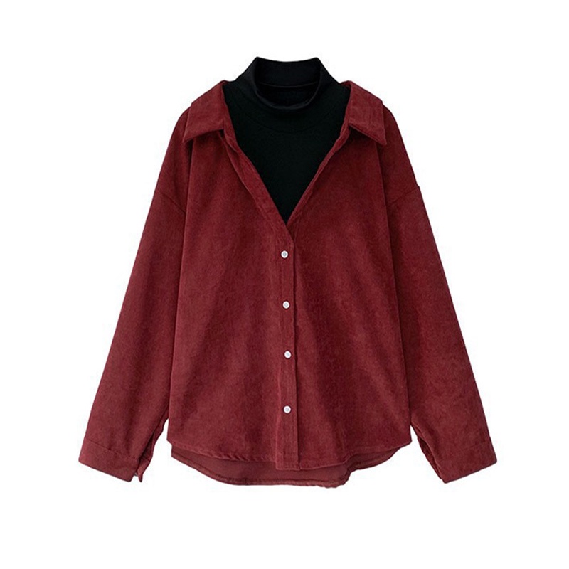 IELGY Áo sơ mi dài tay nhiều lớp thời trang dành cho nữ