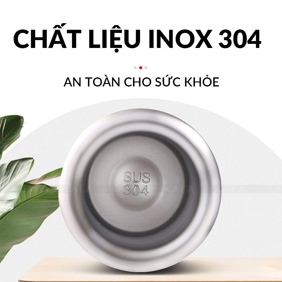 Bình giữ nhiệt inox 304 cao cấp Cát Á, 3 lớp giữ nhiệt, hiển thị nhiệt độ chính xác, dung tích 500ml