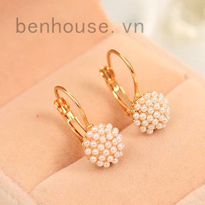 Hoa tai kim loại đính đá nhân tạo lấp lánh thời trang