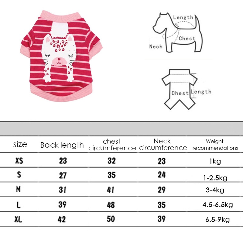 Bộ đồ cho thú cưng họa tiết sọc ngang