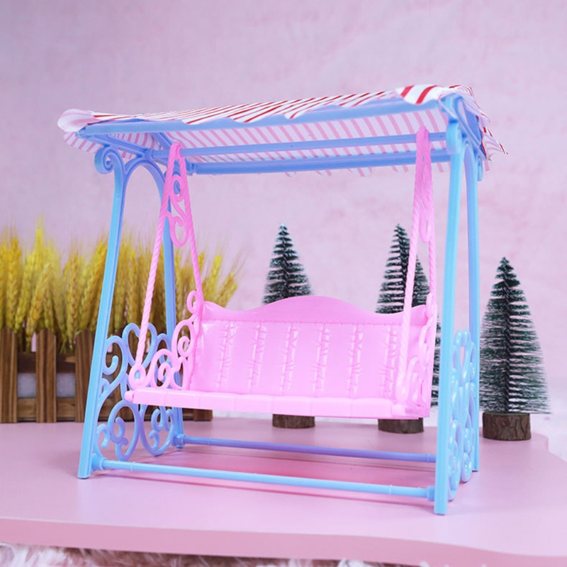 Mô hình ghế xích đu mini bằng nhựa độc đáo trang trí nhà búp bê DIY